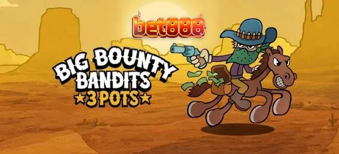 Pemandangan karakter kartun bandit dalam permainan slot Big Bounty Bandits: 3 Pots